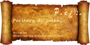 Perlberg Életke névjegykártya